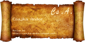 Csajka Andor névjegykártya